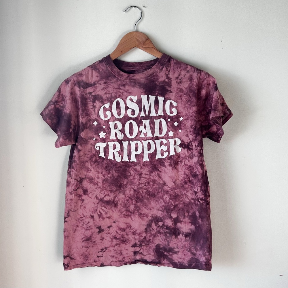 Public Library Cosmic Road Tripper Tee Tie Dye Maroon XS